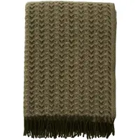 Klippan Yllefabrik Ilse wollen plaid 130x200 cm Wood-groen