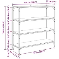 vidaXL Boekenkast Zwart Eiken 40 x 33 x 70.5 cm