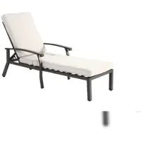 OKWISH Ligstoel 204 X 58 Cm - Verstelbare Rugleuning Met 5 Standen - Voor Tuin, Balkon Of Zwembad - Aluminium - Beige