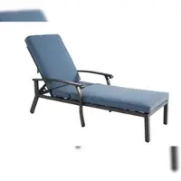 STILVORA Ligbed 204x58x100-30 cm - 5 Standen Verstelbare Rugleuning - Voor Tuin Terras En Zwembad - Aluminium - Blauw