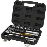Tolsen Dopsleutelset 22-delig Industrial - Gereedschapskoffer - Doppenset metrisch 10 t/m 32 mm - Incl. ratel