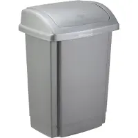 PLAST TEAM Vertriebs GmbH afvalbak met swingdeksel, 25 liter, zilver
