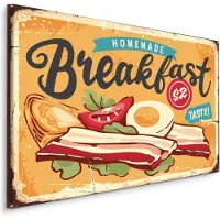 Karo-art Schilderij - Homemade Breakfast, Reclamebord, Premium Print
