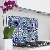 Crearreda - Achterwand Keukensticker – Azulejos Blauw - 65 x 47 cm