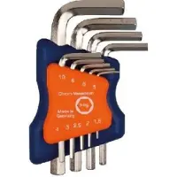 Rotec 9 dlg.Inbussleutelset kort metrisch 1,5 - 10,0 mm (nikkel) - 8784003