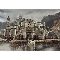 Karo-art Fotobehang Middeleeuws Fantasiekasteel - Vliesbehang - 312 x 219 cm
