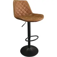 Huisenthuis.nl Barkruk Zoltan Cognac - Kunstleer - Set van 2 - Geschikt voor kookeiland - Draaibaar - Met rugleuning - In hoogte verstelbaar - Zithoogte 59 - 80 cm - Zitdiepte 40 cm
