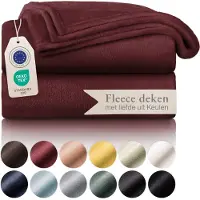 Blumtal - Fleece Deken - Super Zacht Fleece Plaid 270x230 cm - Donker Rood