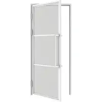 Inova Complete Glazen Binnendeur Met Kozijn 90x201cm - Transparant - Wit - Links