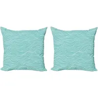 Abakuhaus Gestreepte decoratieve kussenhoezen, 2 stuks, moderne accenten, dubbelzijdige digitale print, 50x50 cm, zeegroen babyblauw