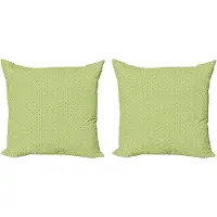 Abakuhaus Geometrische decoratieve kussenhoes, 2-pack, modern accent, dubbelzijdige digitale print, 45x45 cm, appelgroen wit
