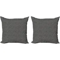 Abakuhaus Alfabet Decoratieve Kussenhoes, Set van 2, Modern Accent Dubbelzijdige Digitale Print, 40x40 cm, Donkergrijs en Crème