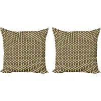 Abakuhaus Decoratieve kussenhoes met rond patroon, 2 stuks, modern accent, dubbelzijdige digitale print, 50x50 cm, taupe zandbruin