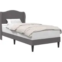 vidaXL Bedframe met hoofdeinde Grijs 80 x 200 cm Kunstleer