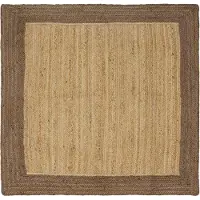 vidaXL Gebied Tapijt Grijs en natuurlijk 120 x 120 cm Jute
