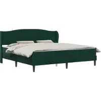 vidaXL Bedframe met hoofdeinde Donkergroen 200 x 200 cm Fluweel