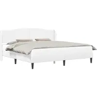 vidaXL Bedframe met hoofdeinde Wit 180 x 200 cm Kunstleer
