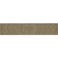 vidaXL Gebied Tapijt Naturel en Zwart 80 x 400 cm Jute