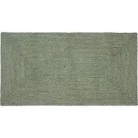 vidaXL Vloerkleden Rechthoekig Olijfgroen 60 x 110 cm Jute