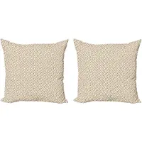 Abakuhaus Art Deco decoratieve kussenhoezen, 2-pack, vintage onregelmatige golven, modern accent, dubbelzijdige digitale print, 40x40 cm, amandelwit