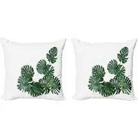 Abakuhaus Philodendron decoratieve kussenhoes, 2 stuks, modern accent, dubbelzijdige digitale print, 50x50 cm, lauriergroen, smaragdgroen