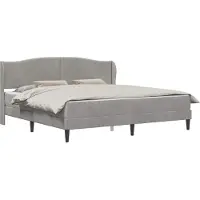 vidaXL Bedframe met hoofdeinde Lichtgrijs 200 x 200 cm Fluweel