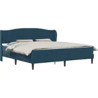 vidaXL Bedframe met hoofdeinde Blauw 200 x 200 cm Fluweel