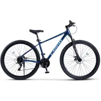 Merax 29 Inch Mountainbike Hardtail - 100mm Voorvork - 21 Versnellingen Shimano Tourney - Aluminium Frame - Mechanische Schijfremmen - Trekkingfiets voor Volwassenen 175-190cm - Blauw