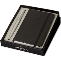 Sheaffer Balpen Giftset - VFM/G9400 - zwart en mat zilver - penpunt M - schrijfkleur zwart - + A6 notebook - SF-G2940051-4