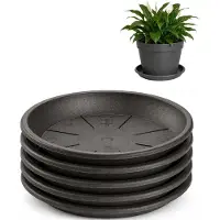 PlasticForte plantenpot onder schotel / water opvang schaal - 5x - antraciet - Dia 20 cm - Kunststof - voor pot met Dia 25/30 cm