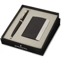 Sheaffer Balpen Giftset - 100/G9317 - matt black nickel plated - met visitekaarthouder - SF-G2931751-3