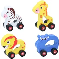 Marionette Wooden Toys Houten Dier op Wielen - Houten Speelgoed - FSC Hout - ca. 15 x 6 x 11,5 cm - Assorti