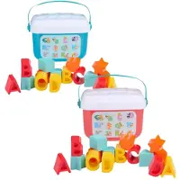 Let's Play Shape Sorter Letter Box - Educatief Sorteerspel Met Letters En Vormen - 16-delig - Inclusief Handige Opbergemmer Met Deksel - Gemaakt Van Kunststof - Meerkleurig Speelgoed
