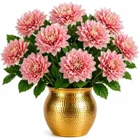 Mica Decorations Kunstbloem Dahlia Artistic - 10x - H74 cm - roze - kunststof - stelen kunstbloemen - boeket - bloemetjes