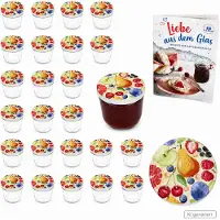 MamboCat Set van 25 stuks Sturzglas 230 ml TO 82 Comic Obst deksel incl. receptenboekje