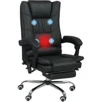 Vinsetto Massage Bureaustoel Microvezel 64L x 70B x 110-118H cm Zwart