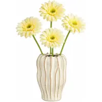 Mica Decorations Kunstbloem Gerbera Floral - 4x - H60 cm - geel - kunststof - stelen kunstbloemen - boeket - rozen bloemetjes