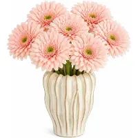 Mica Decorations Kunstbloem Gerbera Floral - 6x - H60 cm - roze - kunststof - stelen kunstbloemen - boeket - rozen bloemetjes