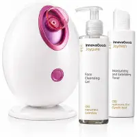 InnovaGoods Pack elektrische gezichtssauna, gezichtsreiniger Rice Joypure 200 ml en tonic Rice Joyfresh 150 ml
