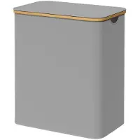 Songmics - Wasmand - Wasmand met 3 Vakken - Opvouwbaar met Deksel - Afneembare Waszak