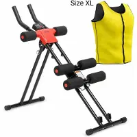 InnovaGoods Pack Opvouwbare Buikspiermachine met Oefengids en Sauna Sportvest Man XL