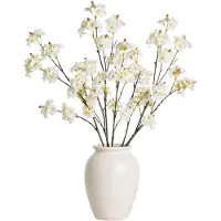 Mica Decorations Kunstbloem Bloesem Floral - 4x - H106 cm - wit - kunststof - stelen kunstbloemen - boeket - bloemetjes