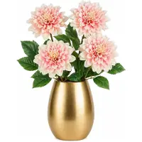Mica Decorations Kunstbloem Dahlia Floristic - 4x - H75 cm - roze - kunststof - stelen kunstbloemen - boeket - bloemetjes