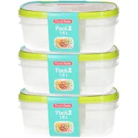 PlasticForte Vershoudbakjes - 6x stuks - 1.5 liter - herbruikbaar - transparant/lime - kunststof - magnetron - vriezer