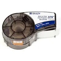 Brady M21-375-430 tape polyester | zwart op transparant | 9,53mm x 6,40m