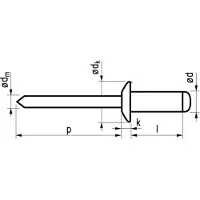 Masterfix Blindklinknagel 3,2x6mm Alu/Staal - 500 stuks
