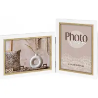Zep - Duo Houten fotolijst wit/bruin Ayas 2L voor 2 foto's 10x15 - CV436