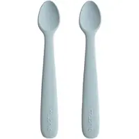 Mushie Siliconen lepel 2 stuks Powder Blauw
