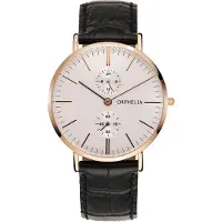 Orphelia 71502 - Horloge - Leer - Zwart - 40 mm