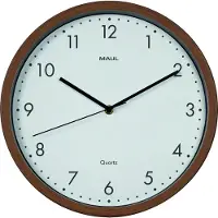 MAUL Grain donker houten wandklok met witte wijzerplaat (Ø 30 cm)